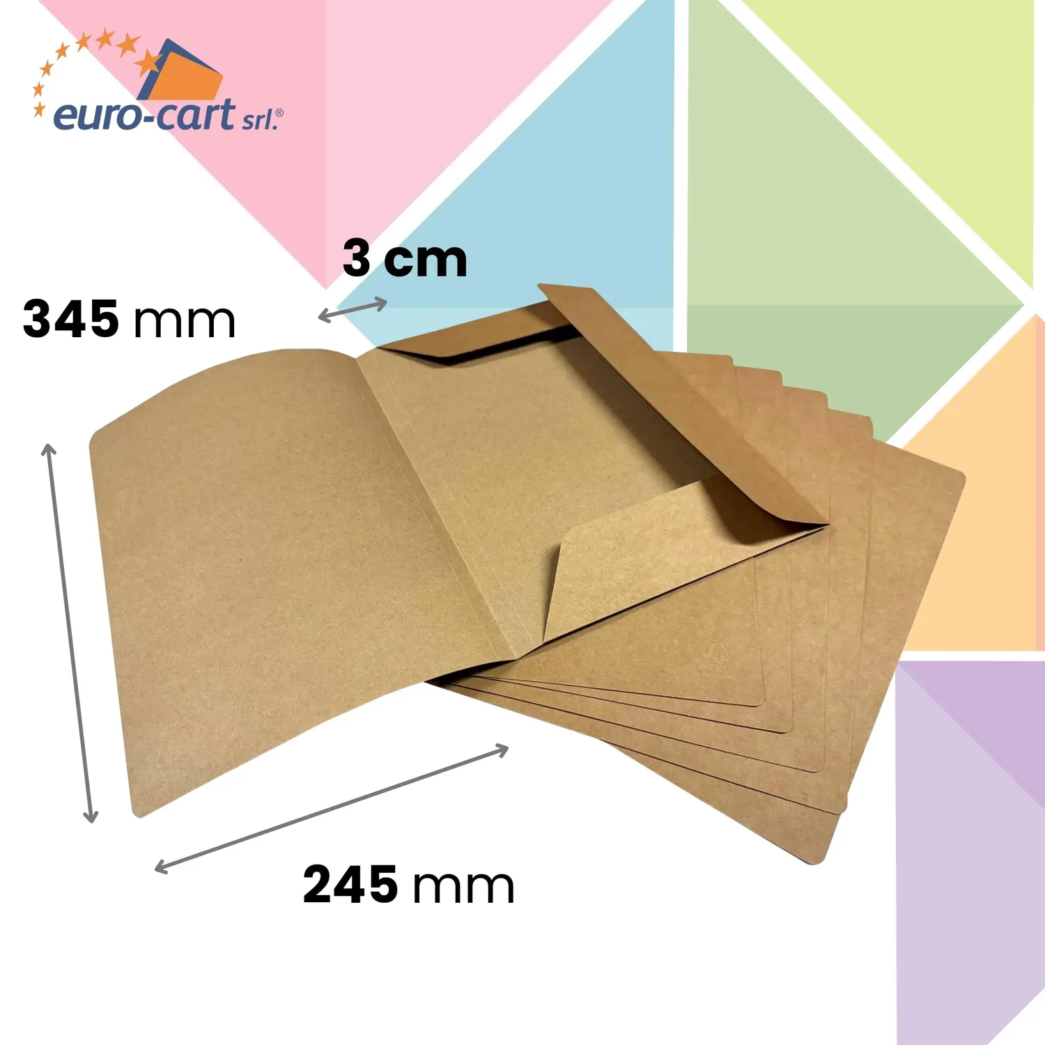 Euro Cart Eco-Elite cartellina 3 lembi avana 25 pezzi A4