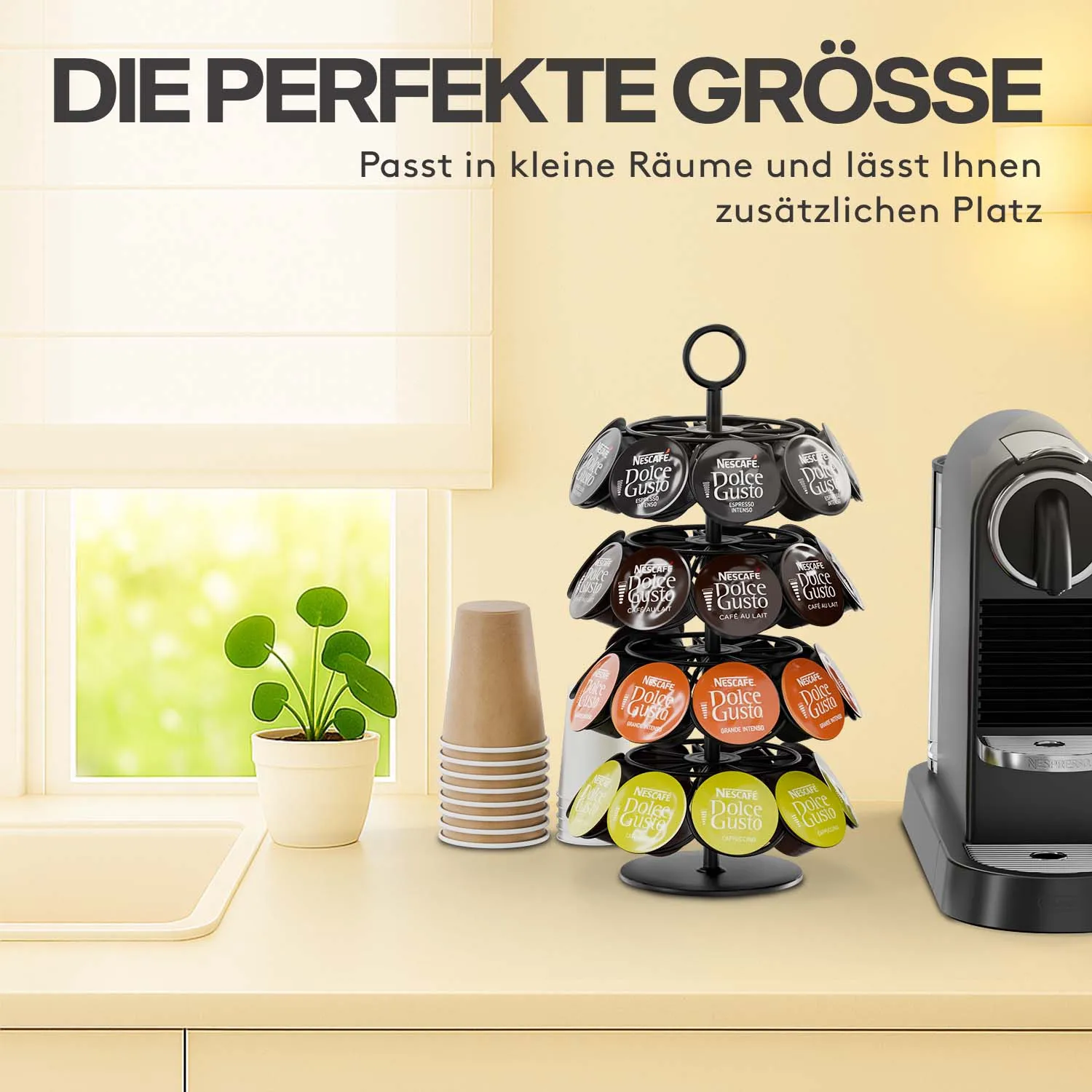 Acropaq Portacapsule Dolce Gusto 36 Capsule Nero Girevole