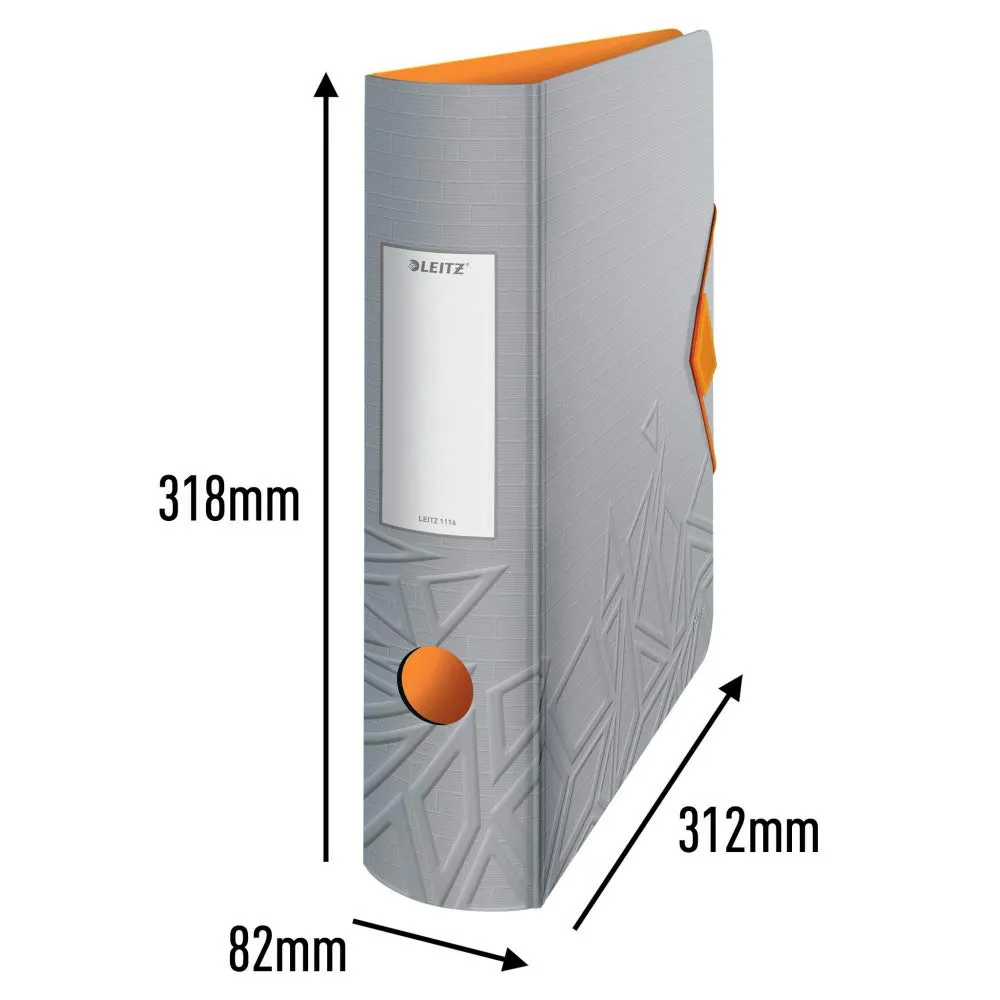 Leitz Ergo WOW Urban Chic raccoglitore a leva A4 dorso 8,2 cm grigio