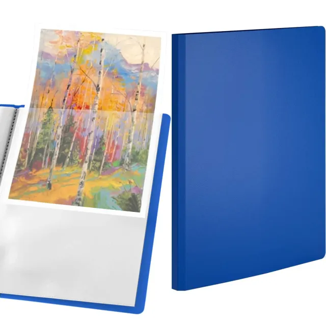 ACROPAQ Cartella A4 40 Buste Blu Espositore