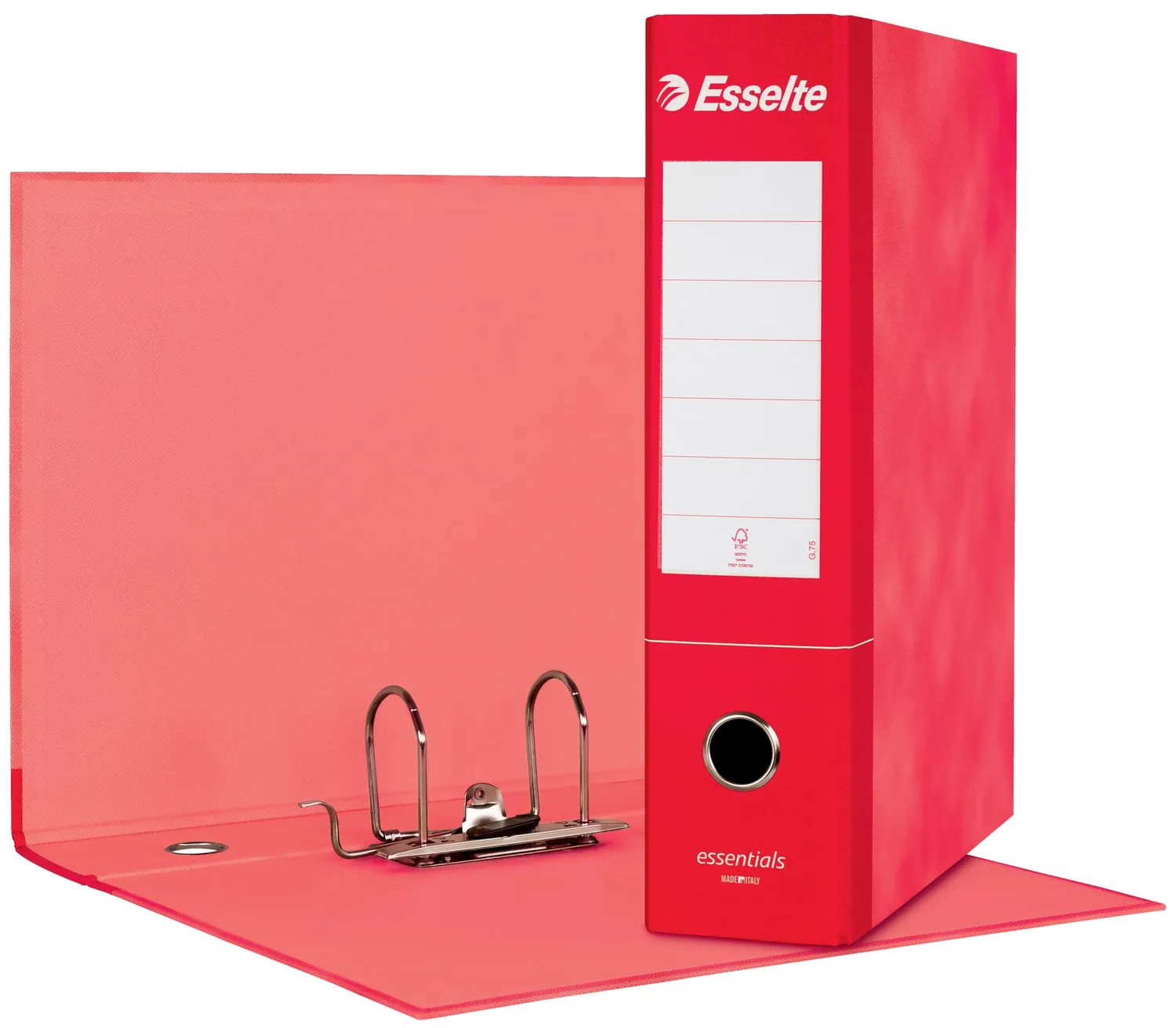 Esselte Essentials G75 Registratore Protocollo Rosso 6 Pezzi Dorso 8 cm