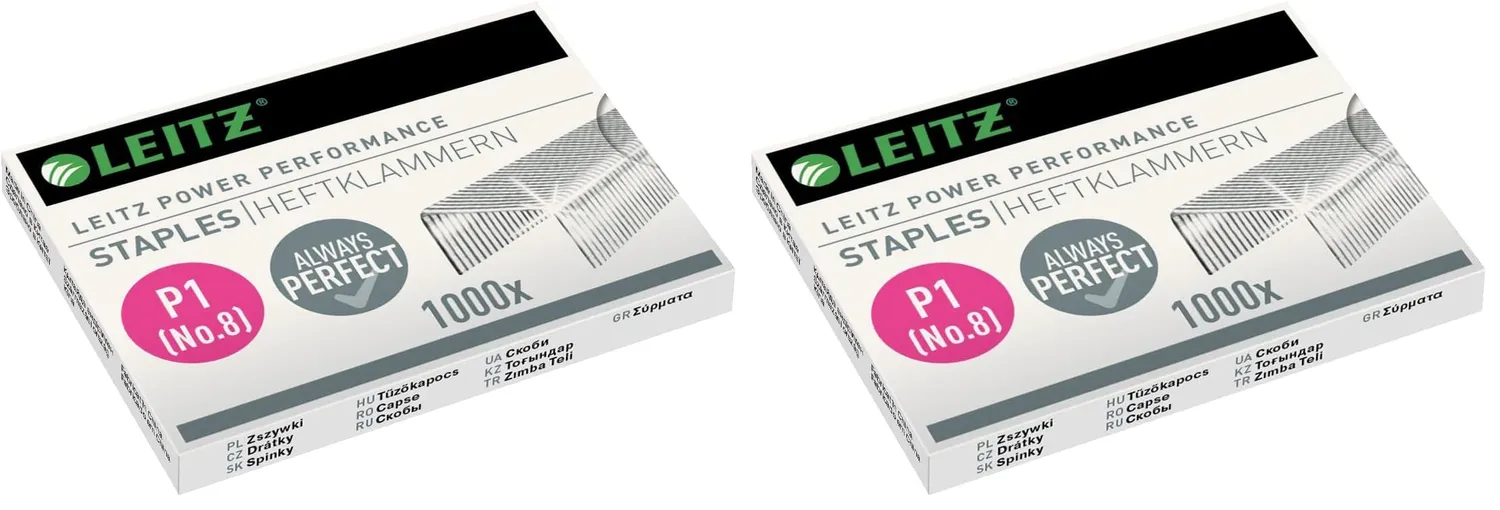 Leitz Ergo WOW 55780000 N°8 punti metallici 1000 pz 15 fogli