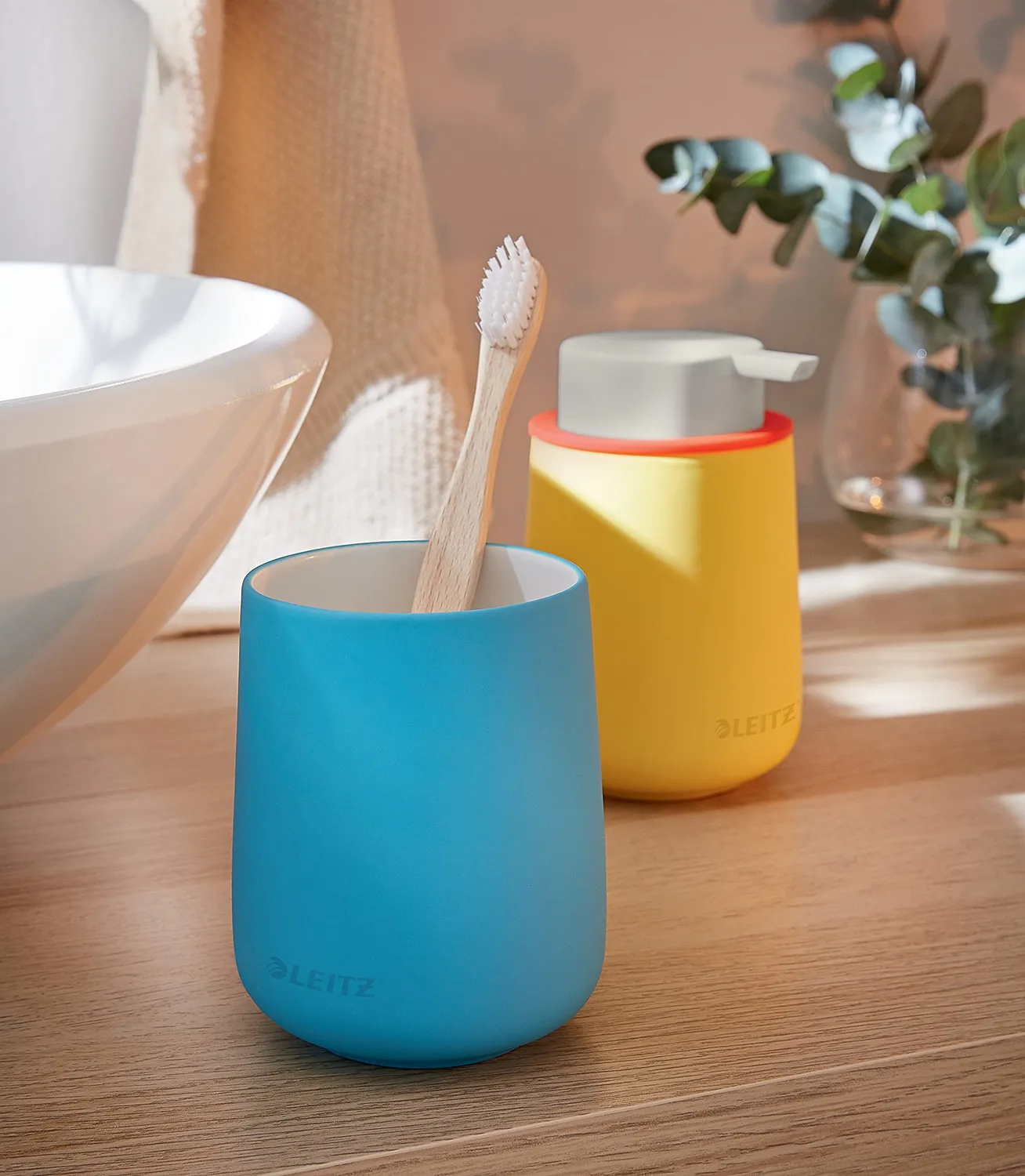 Leitz Cosy 53290061 Portapenne Blu Calmo in ceramica