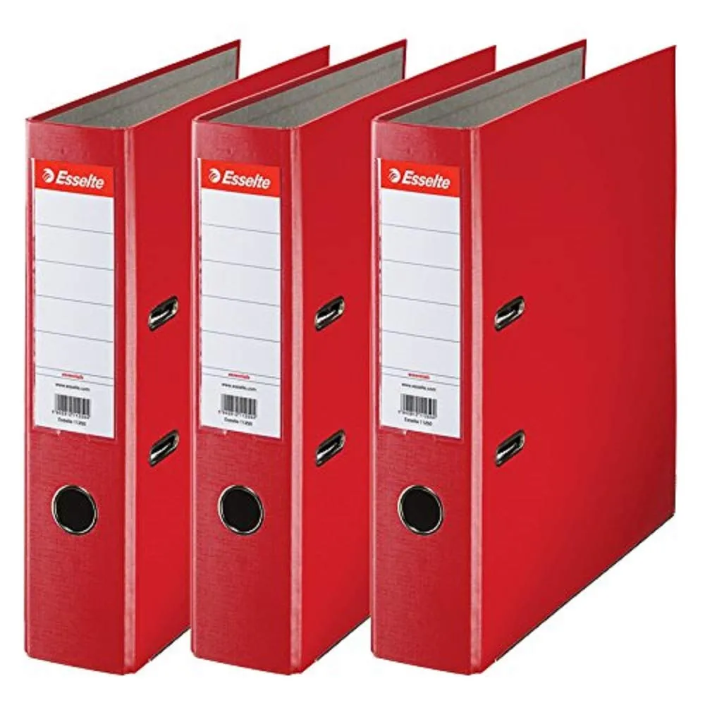 Esselte Essentials D75 Raccoglitore a Leva A4 Nero 3 pezzi