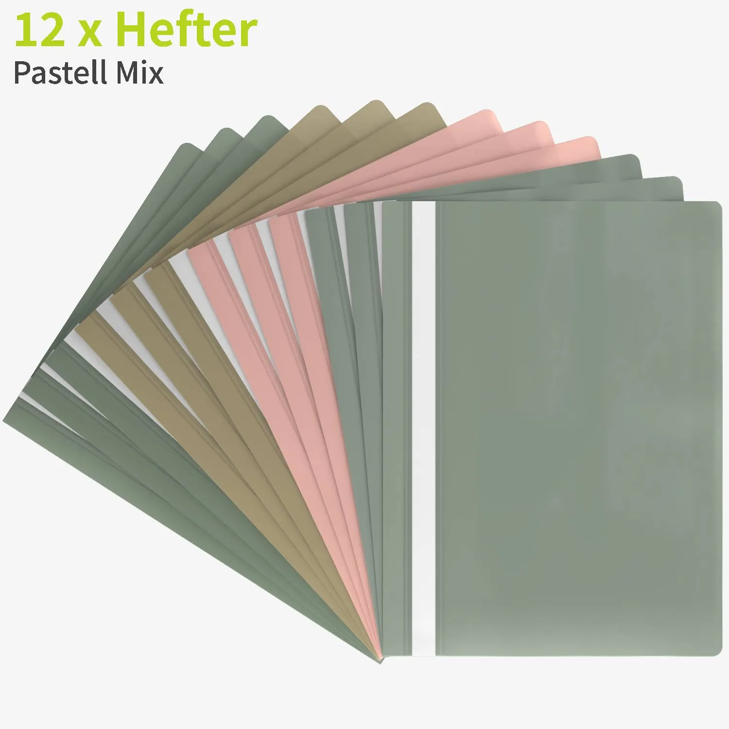 ACROPAQ Cartelline A4 Pastello 12 Pezzi 4 Colori