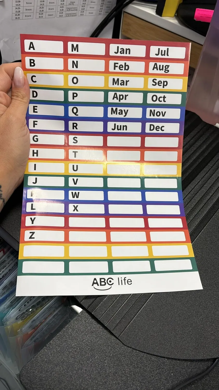 ABClife Portadocumenti A4 Fisarmonica 12 tasche multicolore coperchio