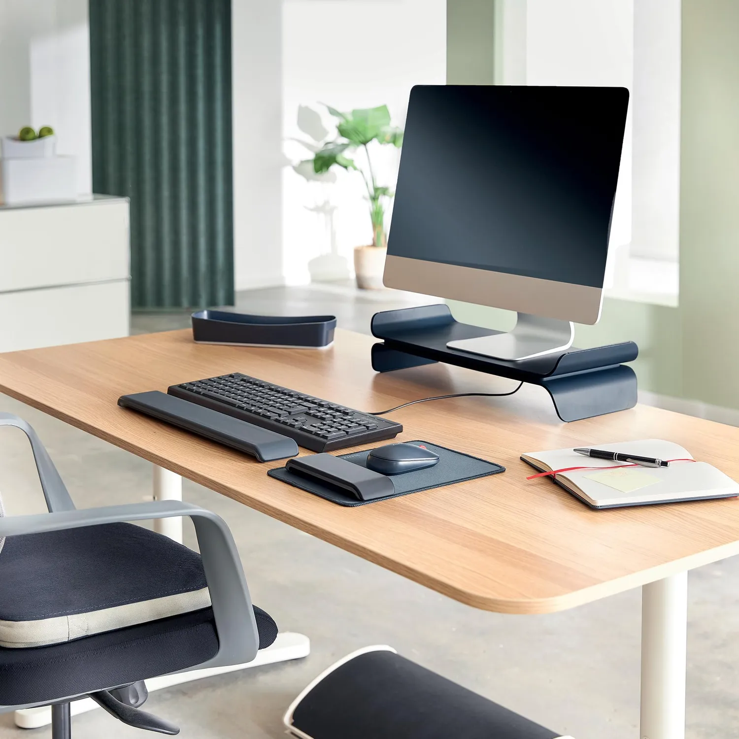 Leitz Ergo WOW 65170089 tappetino mouse poggiapolsi grigio scuro