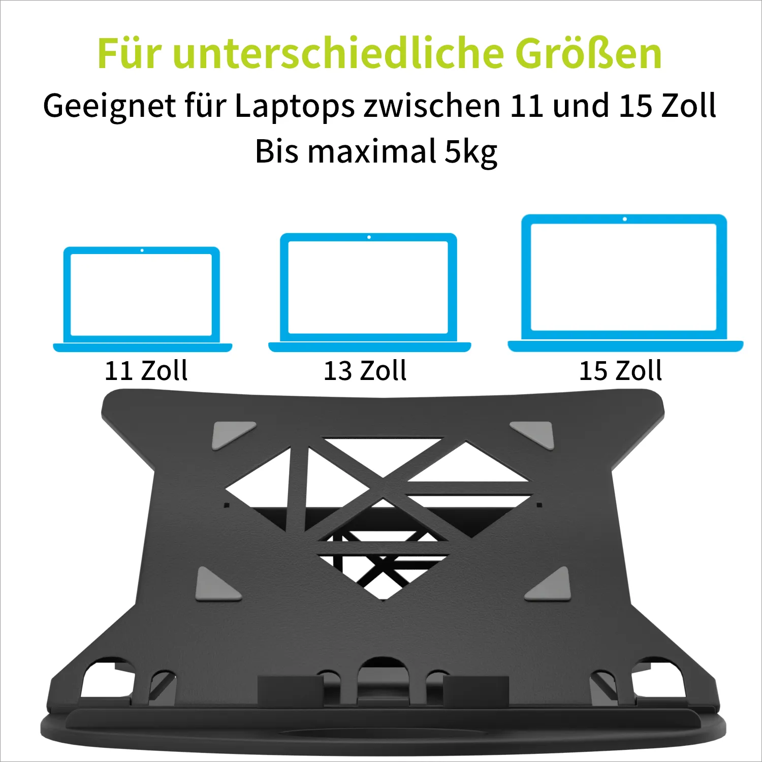 Acropaq Supporto Laptop 11-17 Pollici Nero Plastica