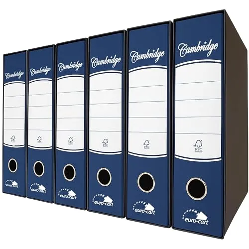Euro Cart Registratore UNI 285x313 Raccoglitore A4 Blu 6 Pezzi