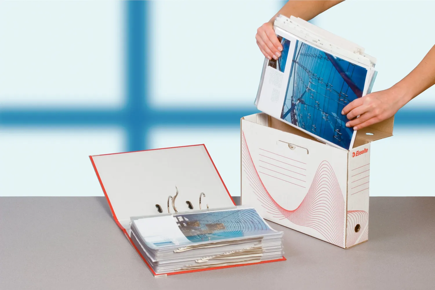 Esselte Boxy 100 scatola archivio A4 dorso 10 cm bianco 10 pezzi