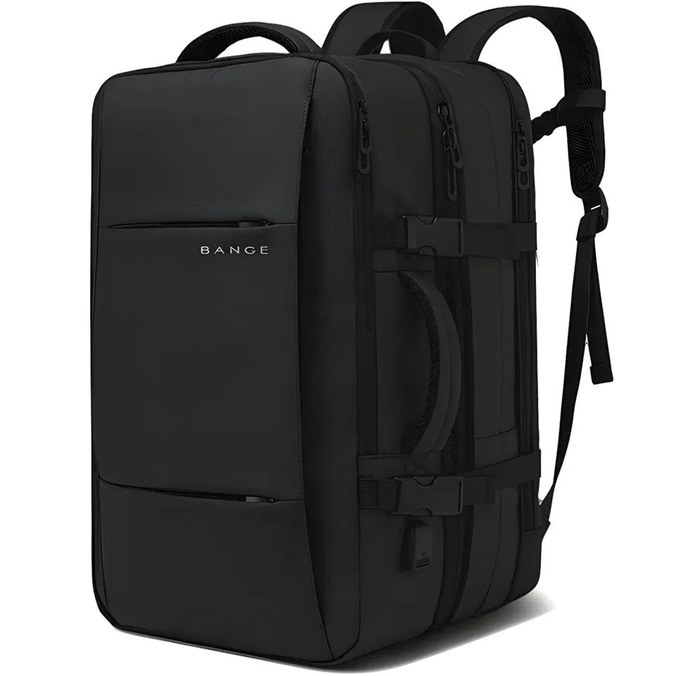 ACROPAQ Zaino Espandibile 26-45L USB Porta Bottiglia Nero