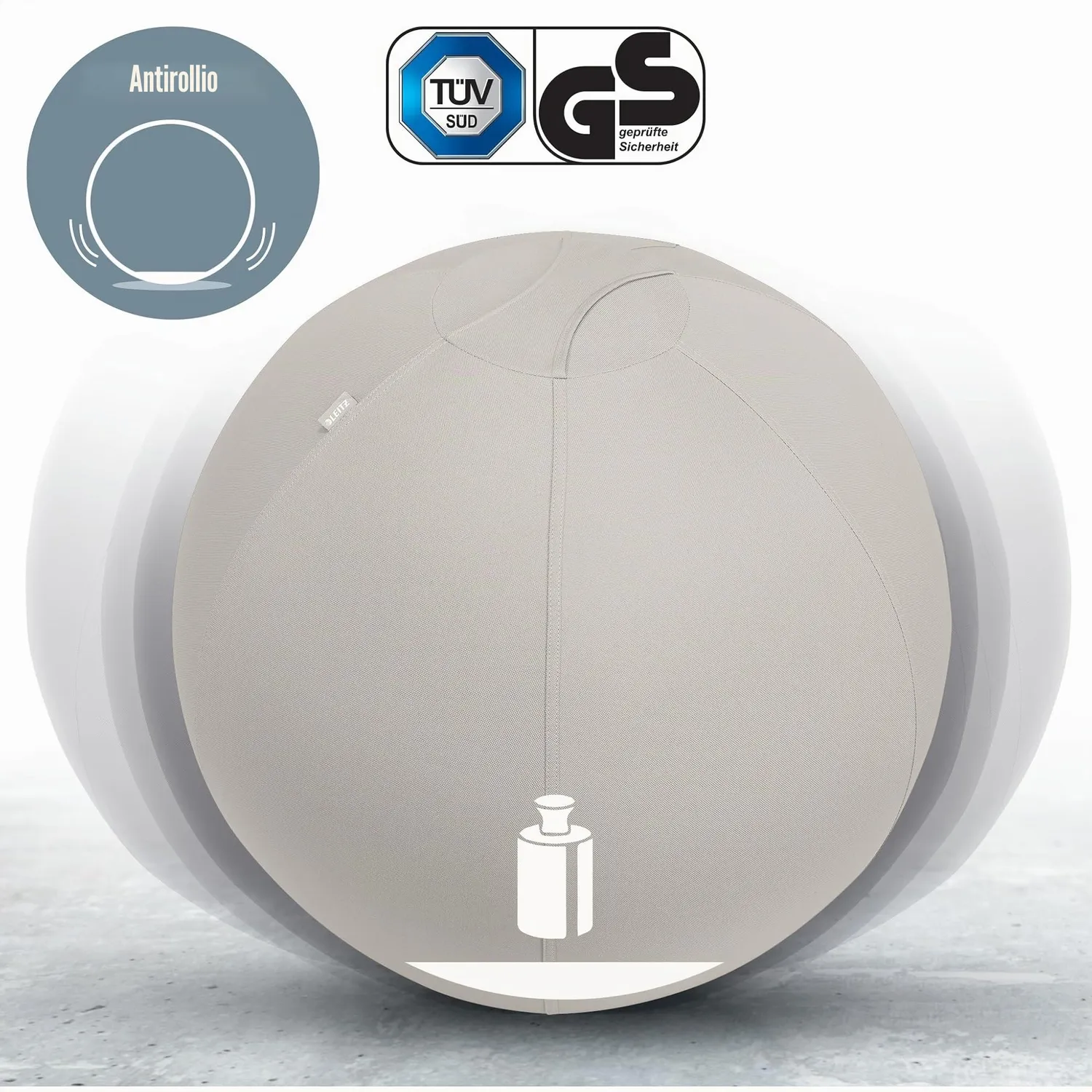 Leitz Ergo Active palla da seduta 75 cm grigio chiaro ergonomica