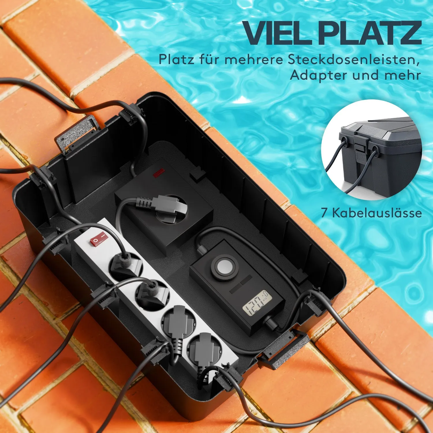 ACROPAQ box portacavi IP54 nero impermeabile da esterno