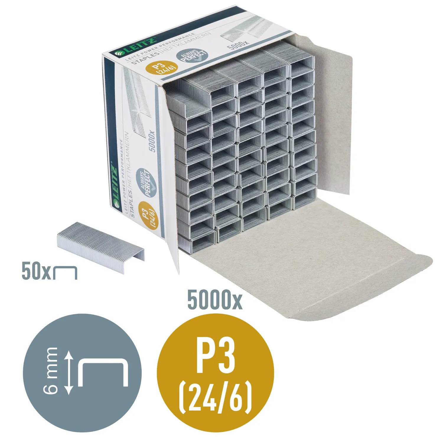 Leitz Ergo WOW Power Performance P3 punti 24/6 5000 pezzi zincati