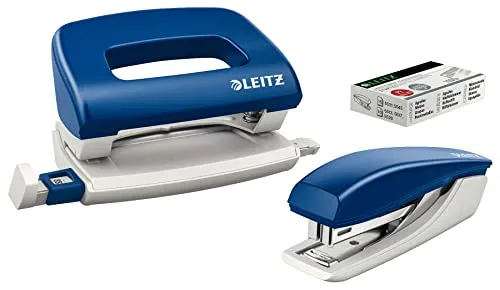 Leitz WOW set perforatore e pinzatrice blu 30 fogli
