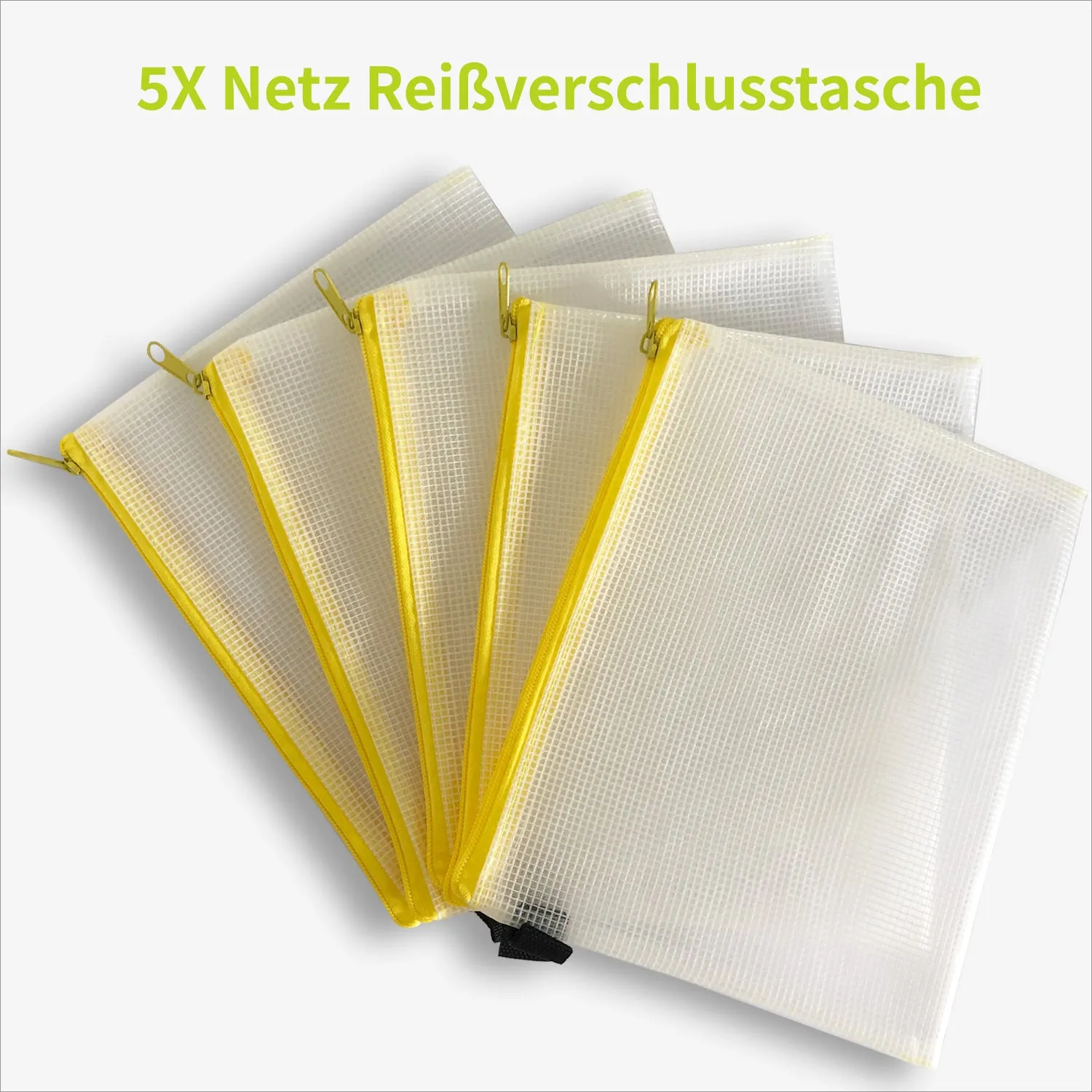ACROPAQ Busta portadocumenti 20x25 cm gialla 5 pezzi zip