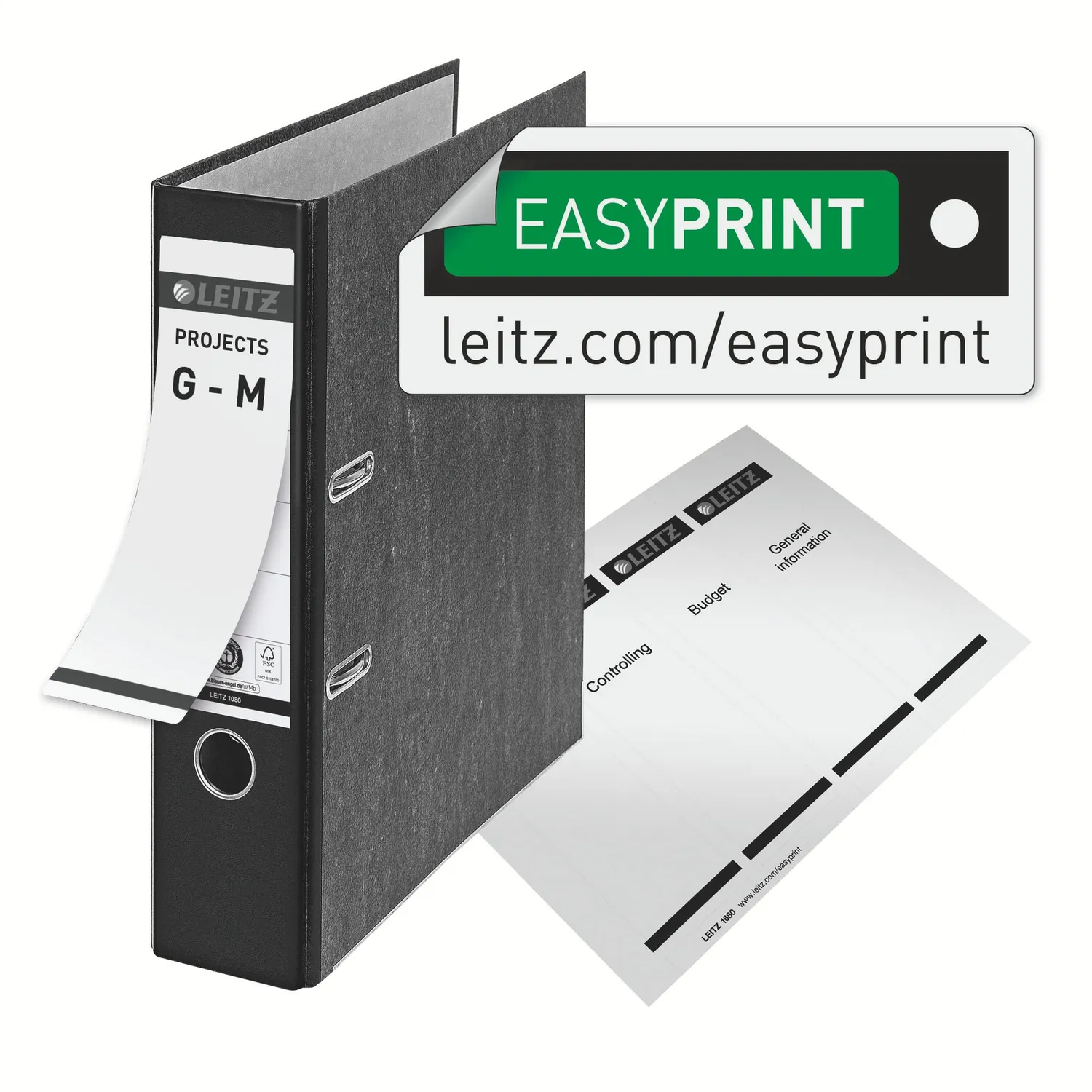 Leitz 180A 310305095 raccoglitore a leva A4 nero 3 pezzi marmorizzato