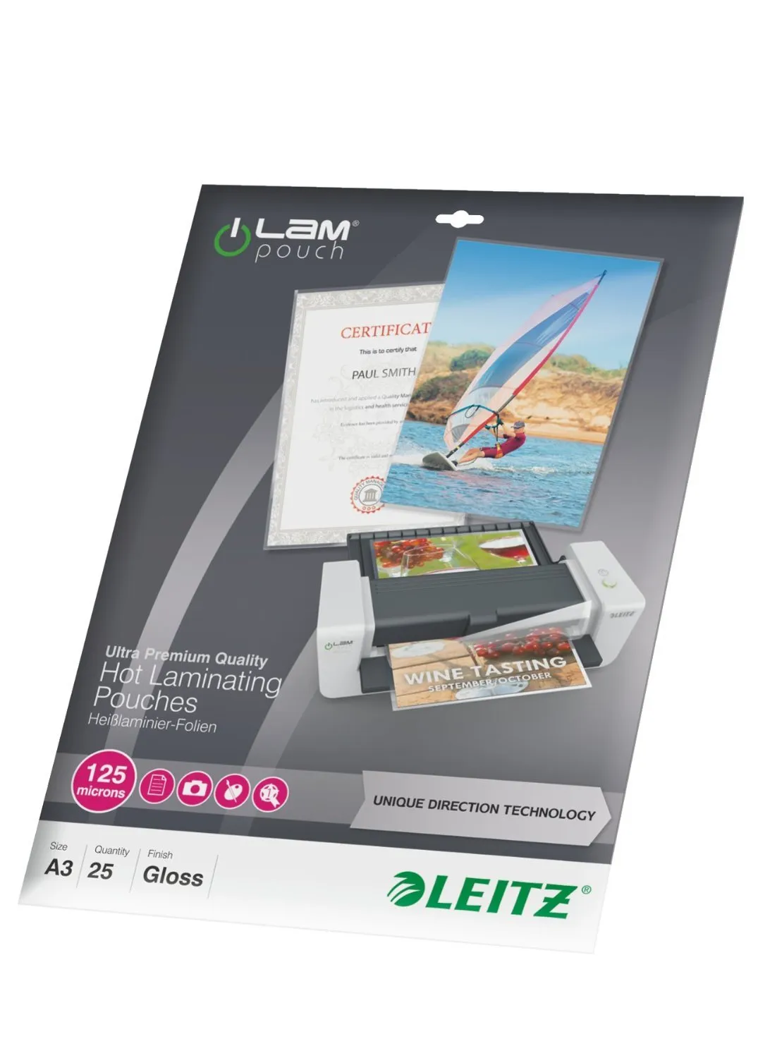Leitz 74880000 pouch A3 2x125 micron lucide 100 pezzi