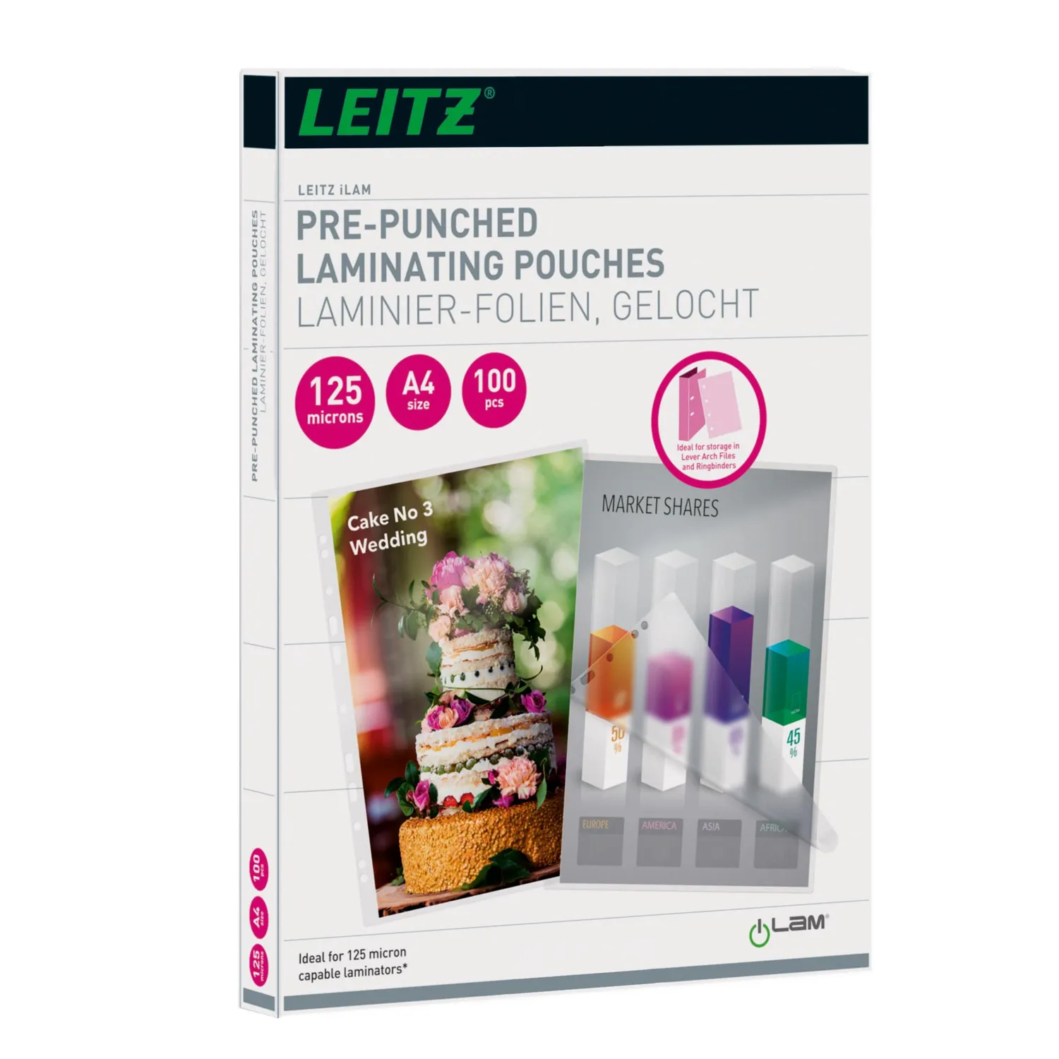 Leitz 74880000 pouch A3 2x125 micron lucide 100 pezzi