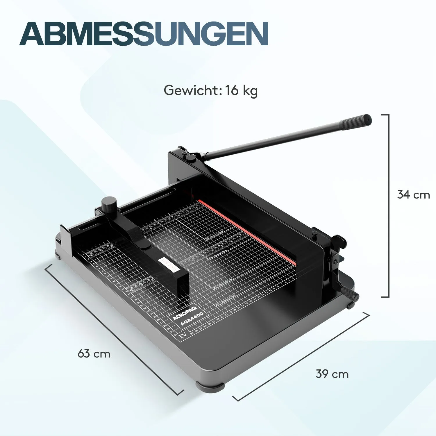 ACROPAQ Taglierina carta A4 400 fogli base acciaio nera