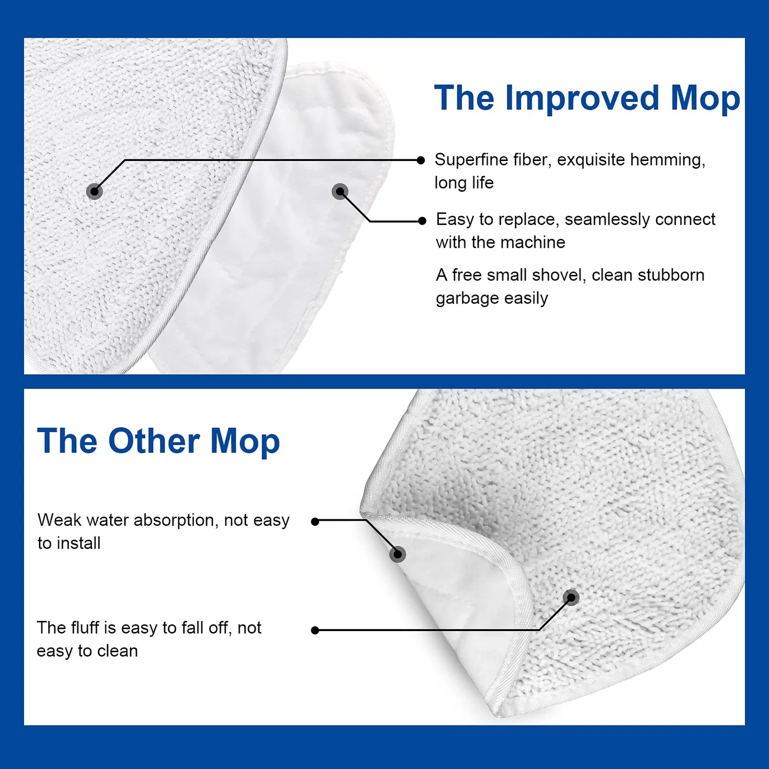 ABClife ricambi mop Vileda Steam 8 pz microfibra