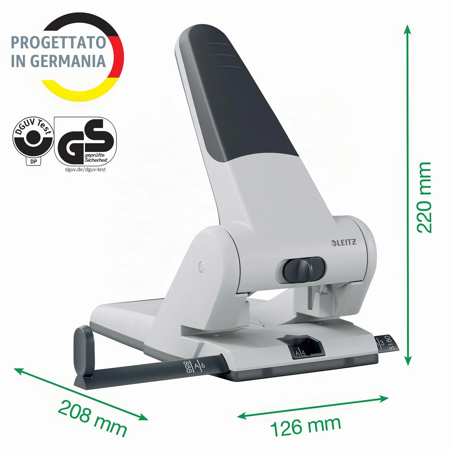 Leitz 5180 perforatrice 65 fogli rossa metallo
