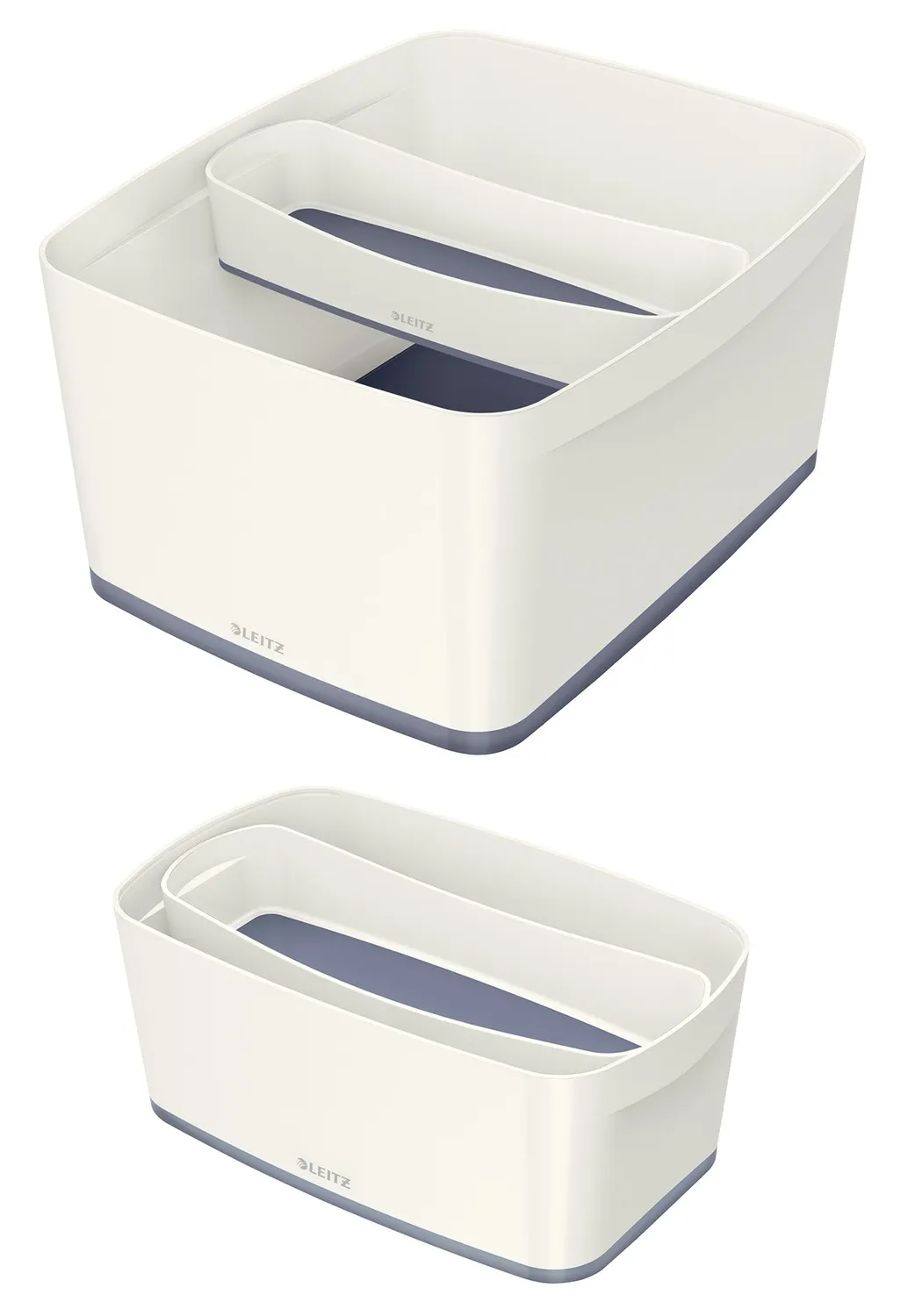 Leitz MyBox Vaschetta Portaoggetti Piccola Bianco Grigio Antiscivolo