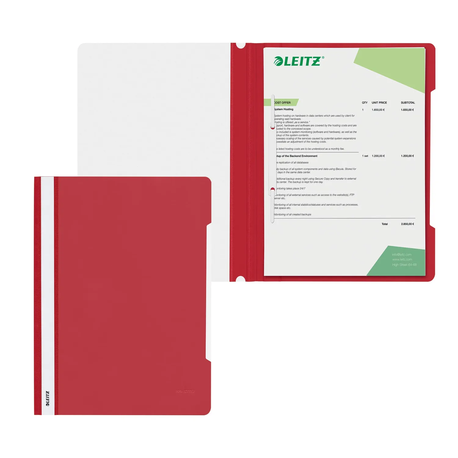 Leitz Ergo WOW 41910025 cartellina A4 rossa 250 fogli