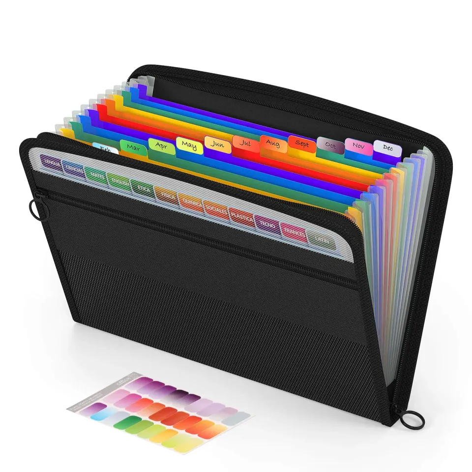 ABClife Cartella Documenti Zip A4 13 Tasche Colorata