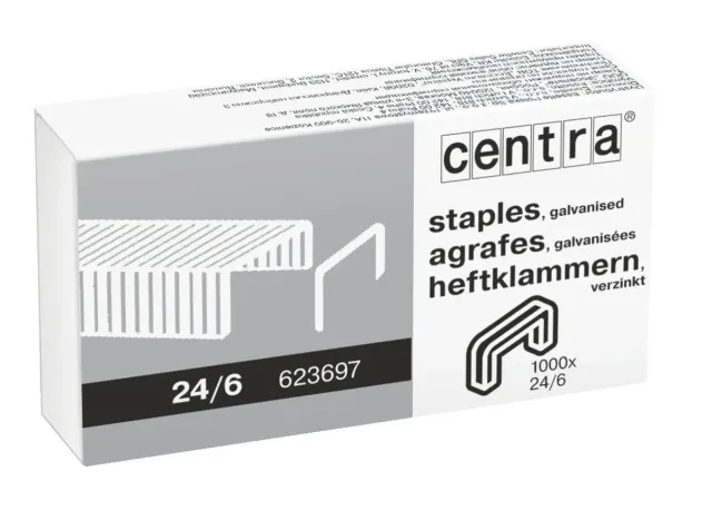 Esselte Centra 623697 punti metallici 24/6 1000 pezzi universali