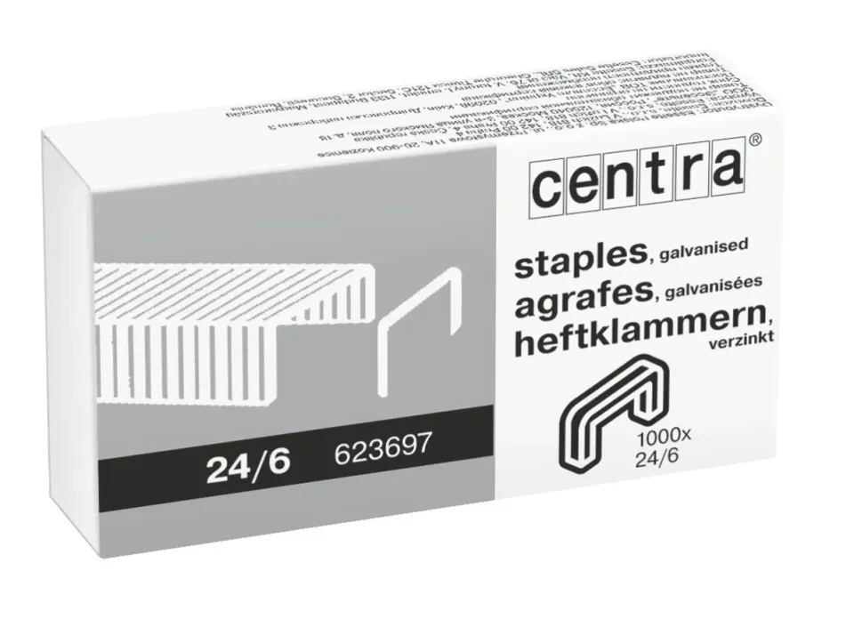 Esselte Centra 623697 punti metallici 24/6 1000 pezzi universali