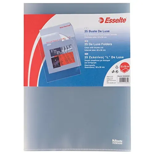 Esselte Deluxe 392583000 buste a L A4 25 pezzi antiriflesso