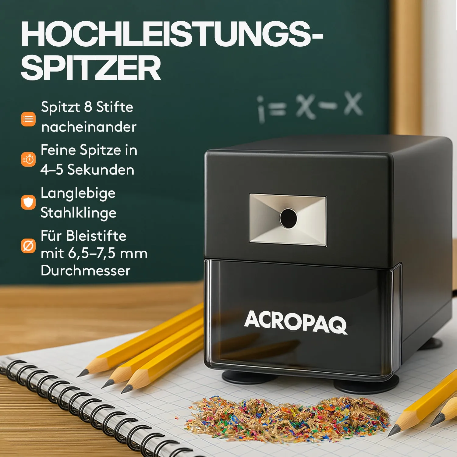 ACROPAQ Temperamatite Elettrico Grigio Scuro Automatico