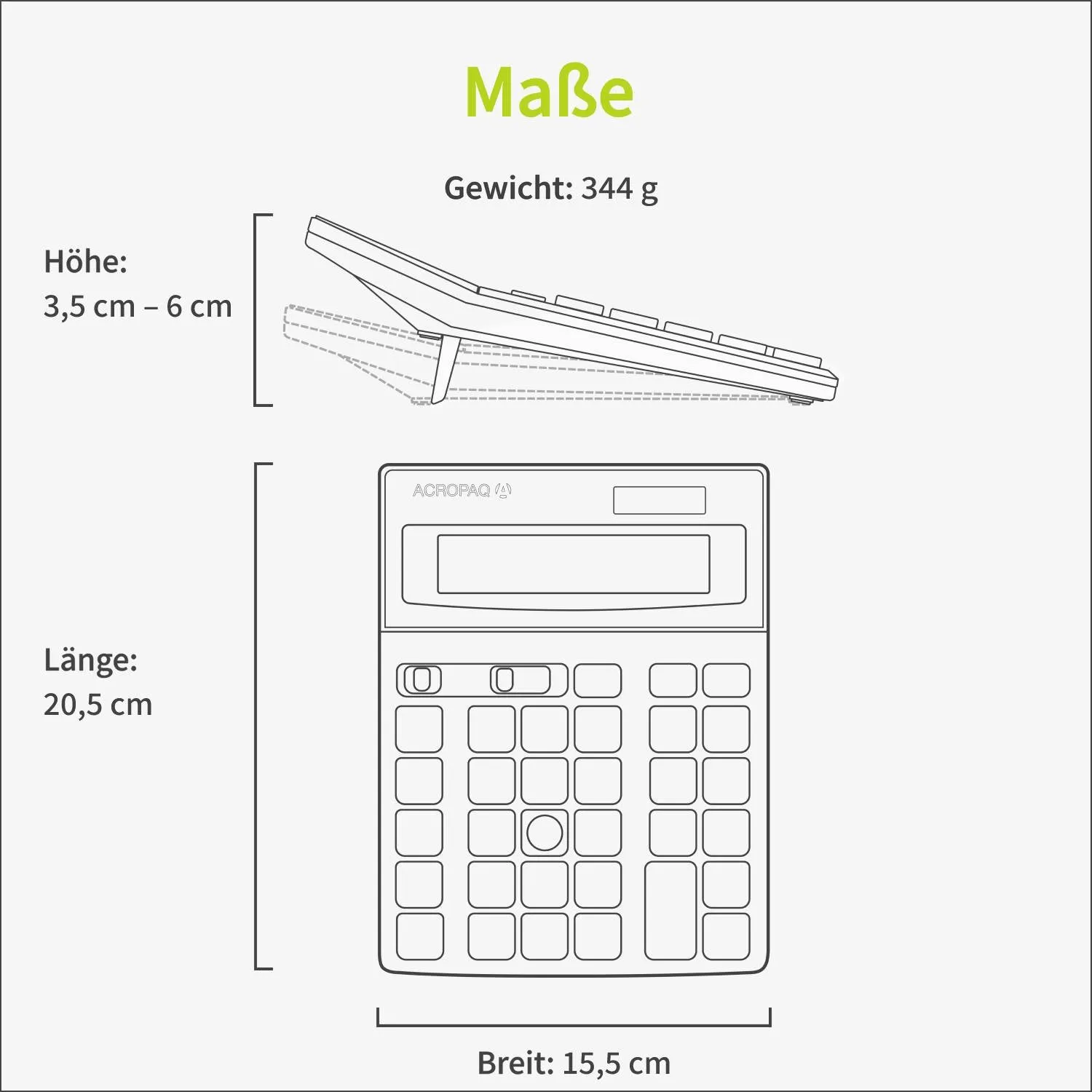 ACROPAQ Calcolatrice grande 12 cifre display XL