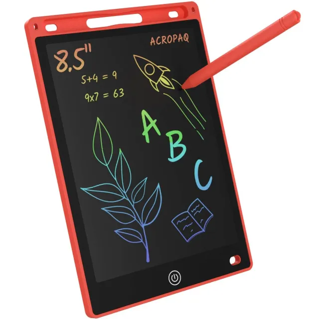 ACROPAQ Lavagna LCD Bambini 8,5 Pollici Rossa Schermo Colore