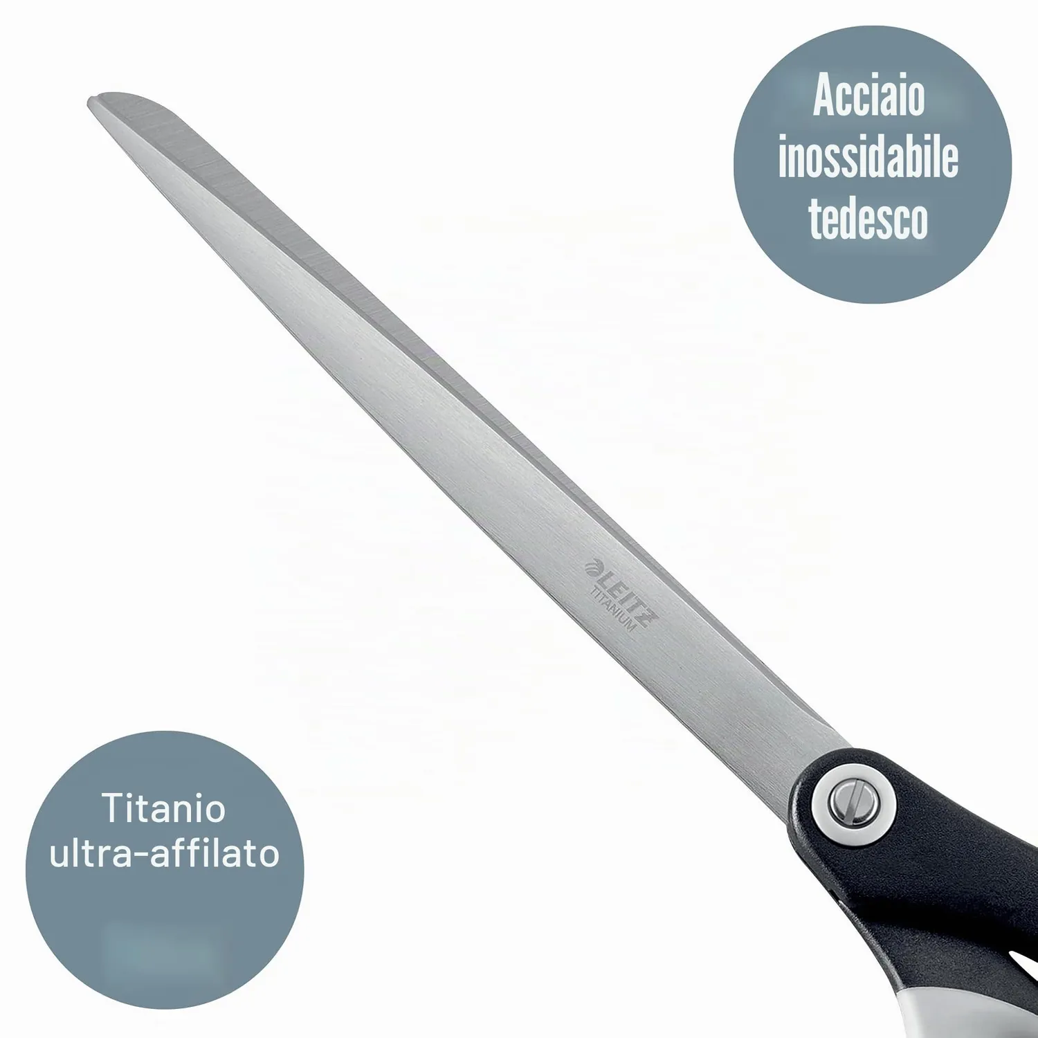 Leitz Ergo WOW 54186095 forbici titanio nere 260 mm