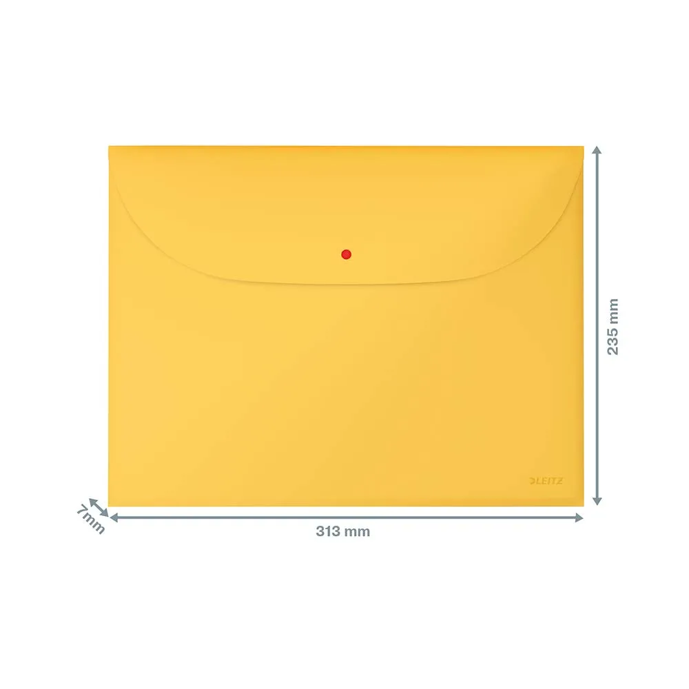 Leitz Cosy 47090019 busta con bottone A4 3 pezzi giallo caldo opaco