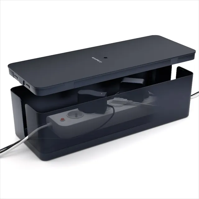 ACROPAQ Kabelbox Medium scatola portacavi nero per ciabatta