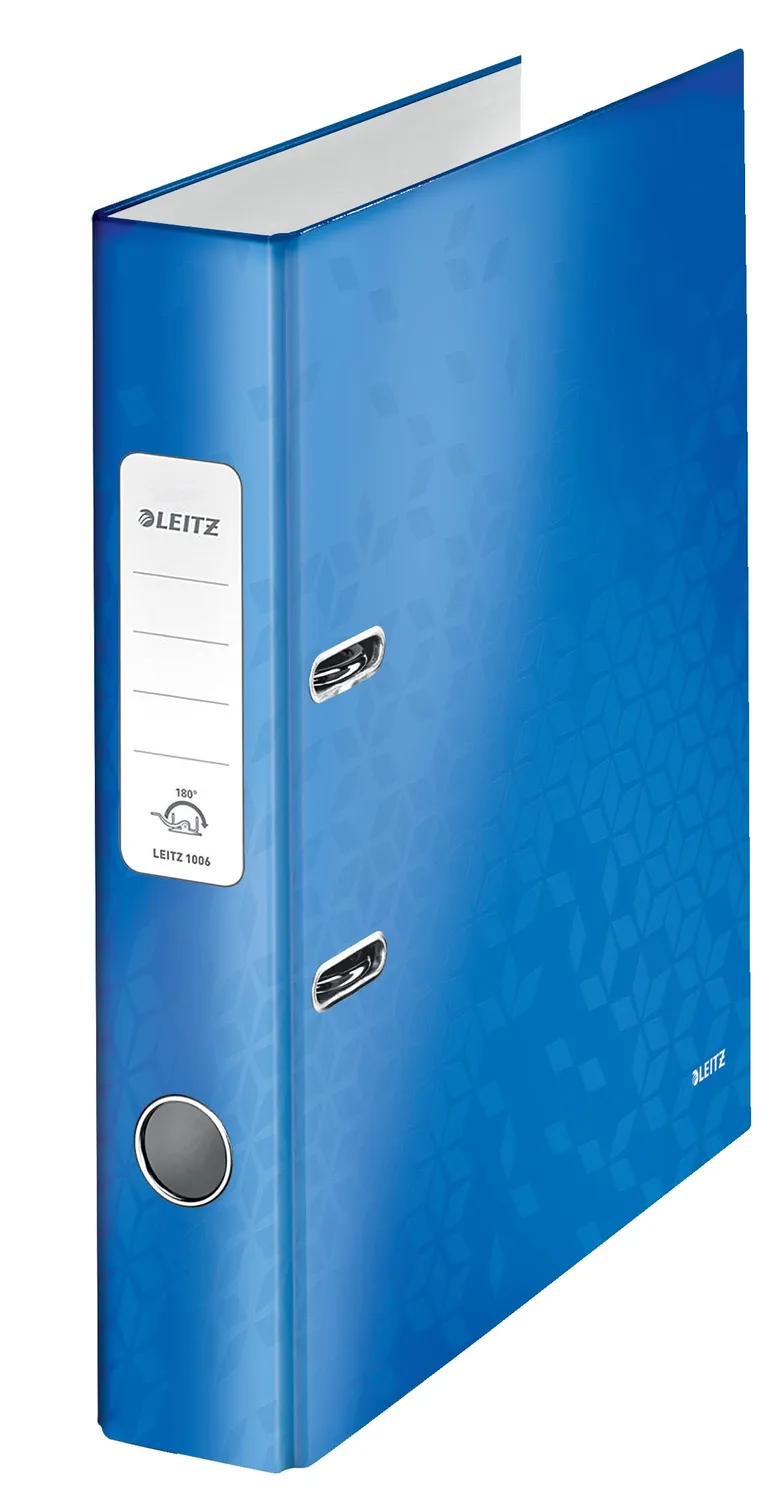 Leitz Wow registratore a leva blu ghiaccio A4 dorso 80 mm