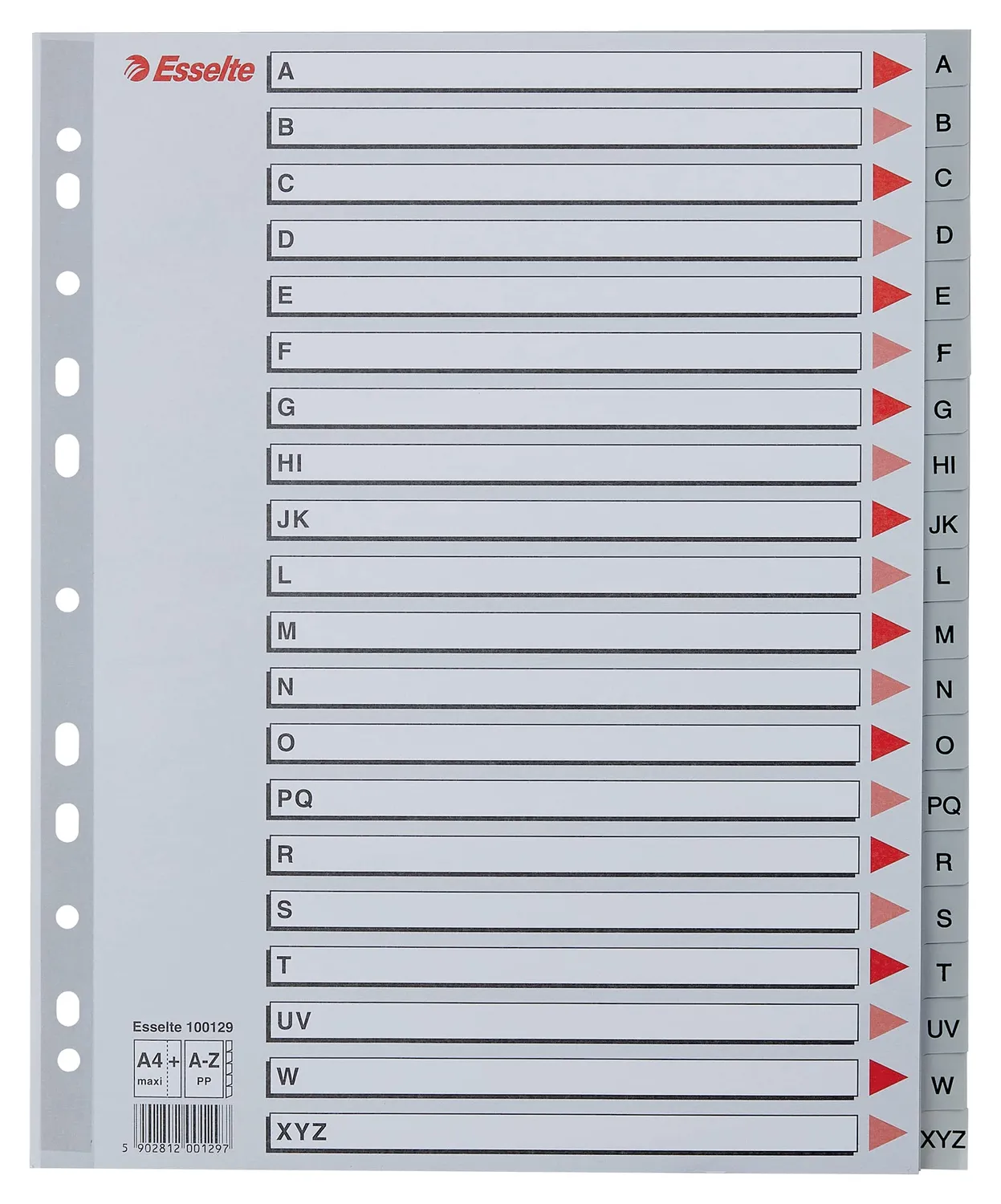 Esselte 100112 rubrica alfabetica A4 grigia A-Z