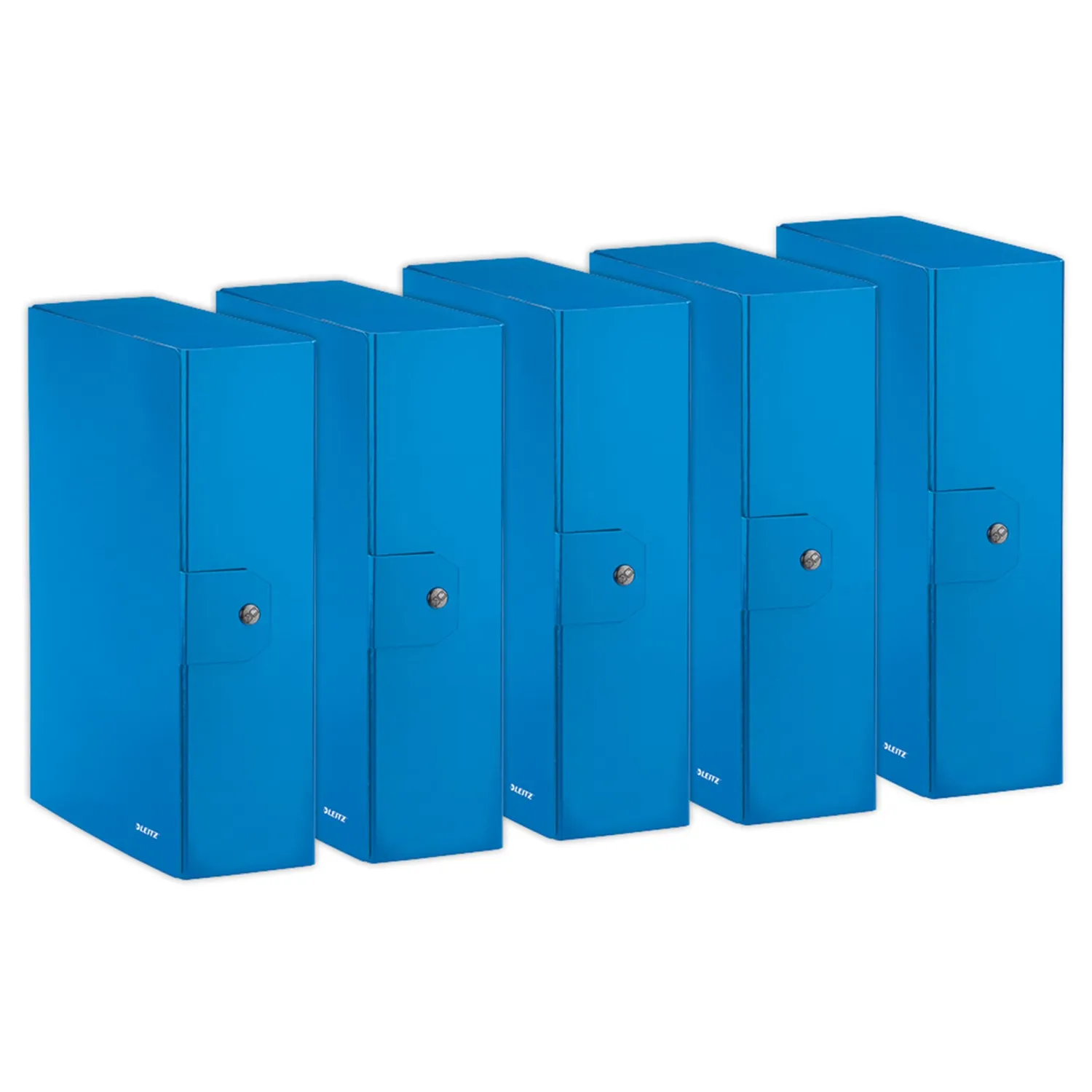 Leitz WOW scatola portadocumenti bottone blu dorso 10 cm