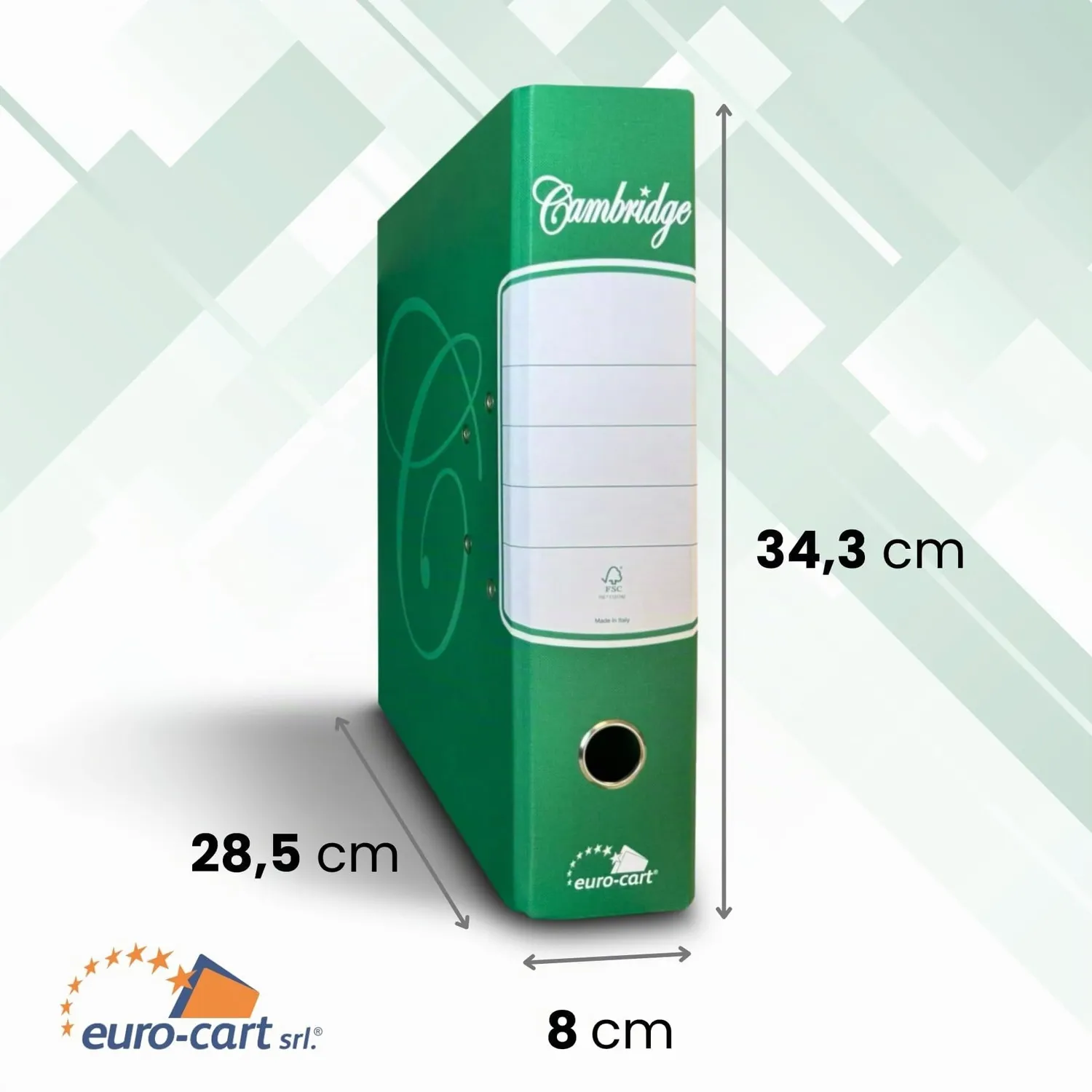 Euro Cart registratore a leva verde A4 dorso 8 cm 6 pezzi