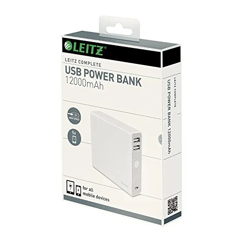 Leitz Ergo WOW Complete 65280001 power bank 12000 mAh 2 USB bianco