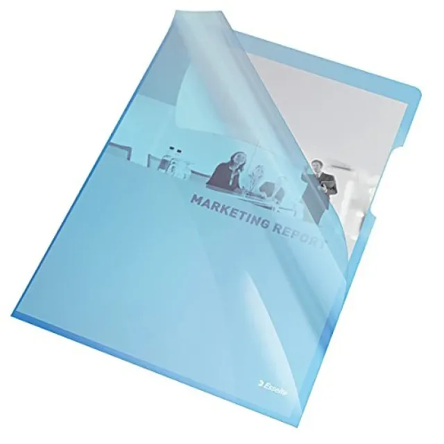 Esselte Buste Trasparenti A4 Blu PVC 25 Pezzi 150 Micron