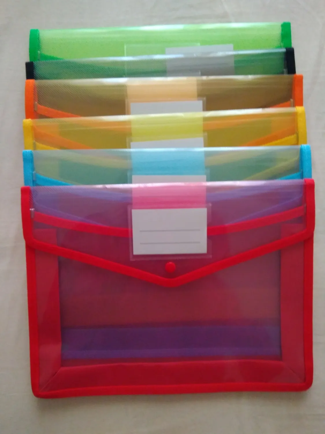 ABClife Cartelle A4 Plastica 6 Pezzi Colorate Bottone