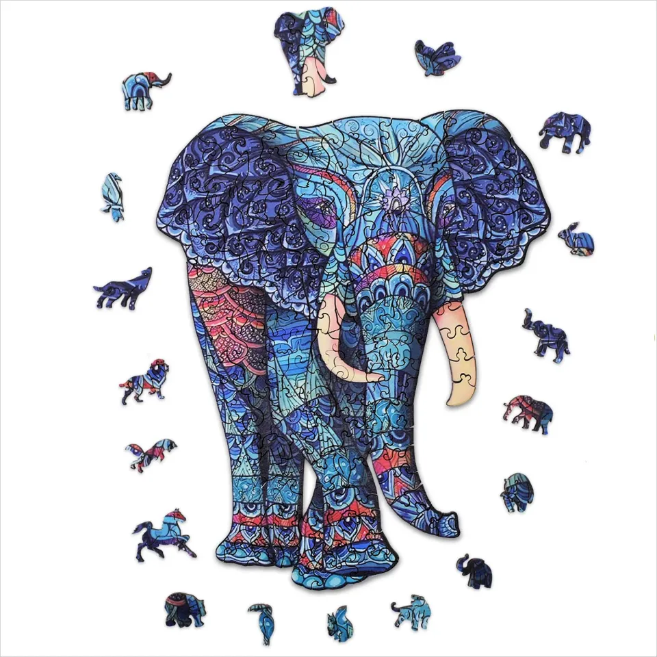 ACROPAQ puzzle legno elefante 200 pezzi A3 420x297 mm