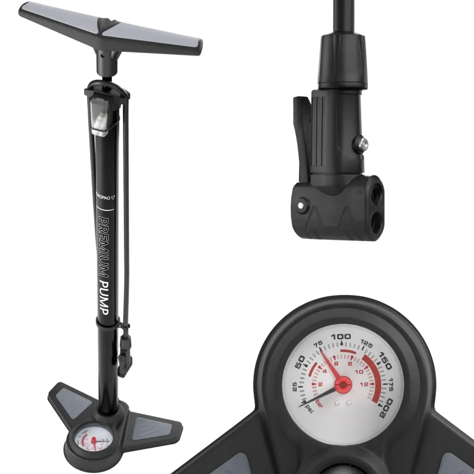 Acropaq pompa per bicicletta con manometro valvole universali