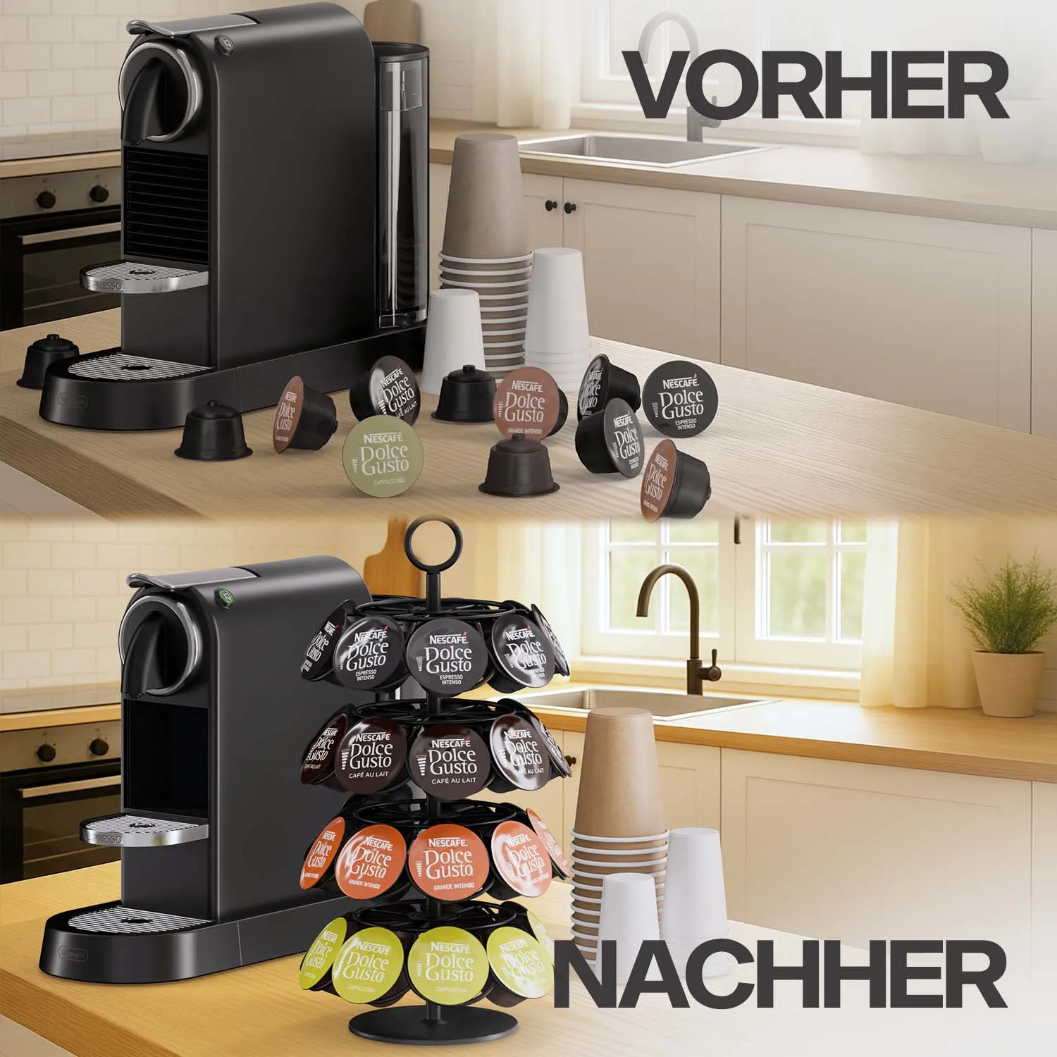 Acropaq Portacapsule Dolce Gusto 36 Capsule Nero Girevole