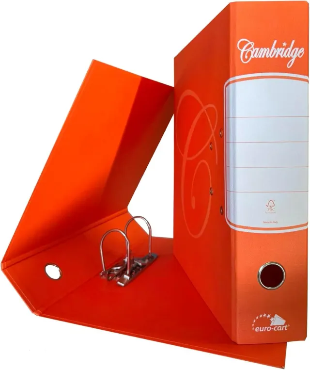 Euro Cart Registratore UNI 285x313 Raccoglitore A4 Arancione Dorso 8cm