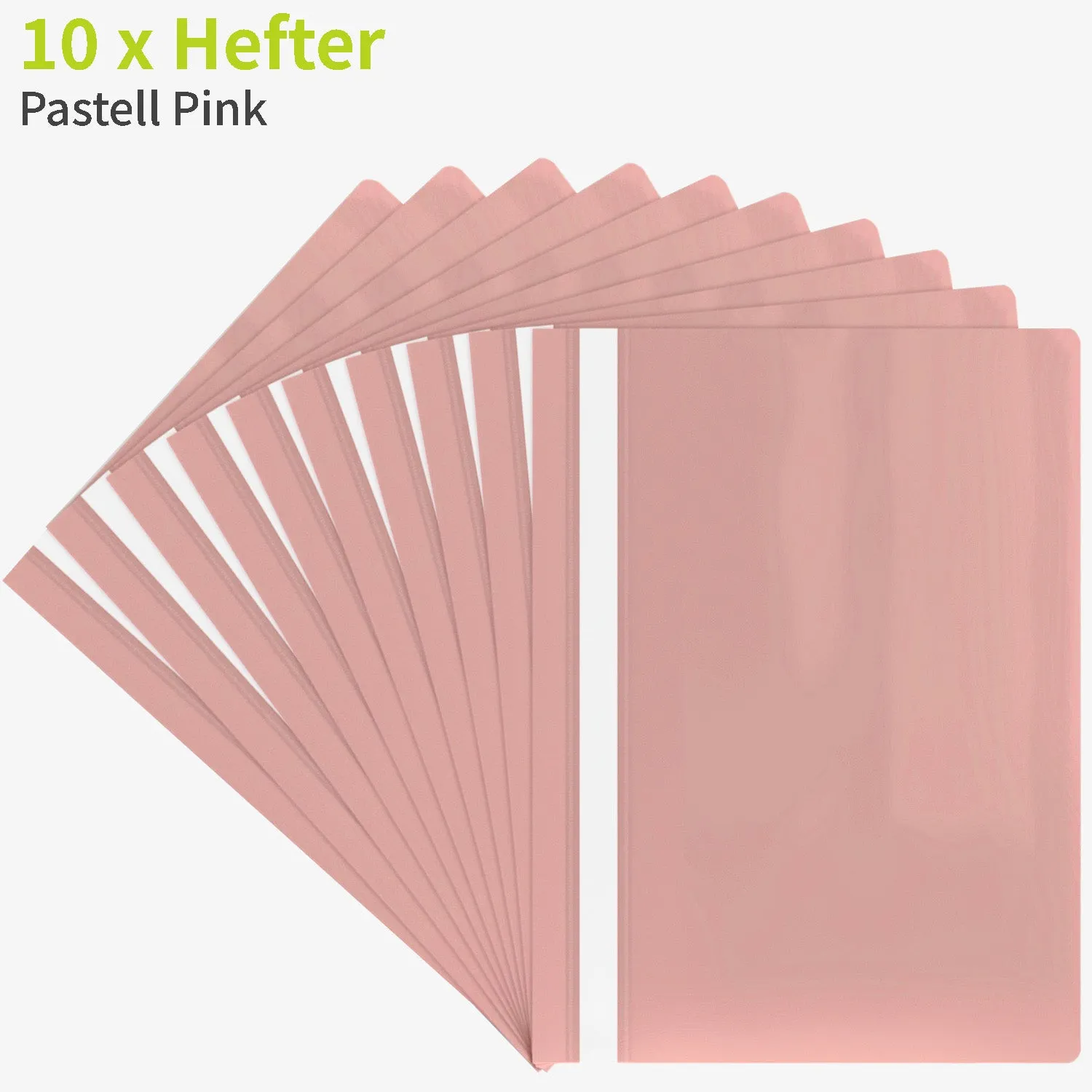 ACROPAQ Cartelline Portadocumenti A4 PP Rosa Pastello 10 Pezzi